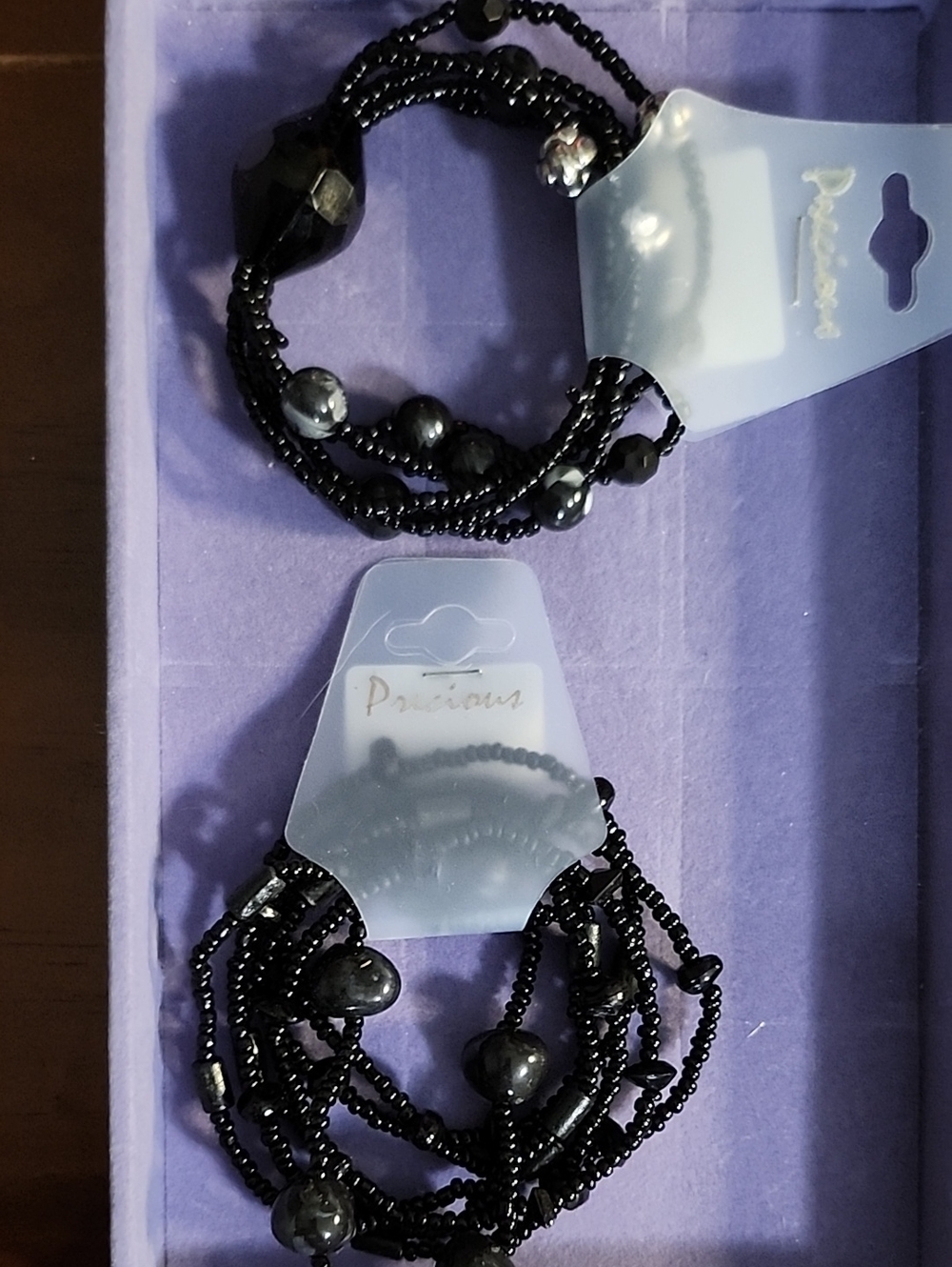 Black Beaded Multi-Strand Bracelet - Women’s Jewelry